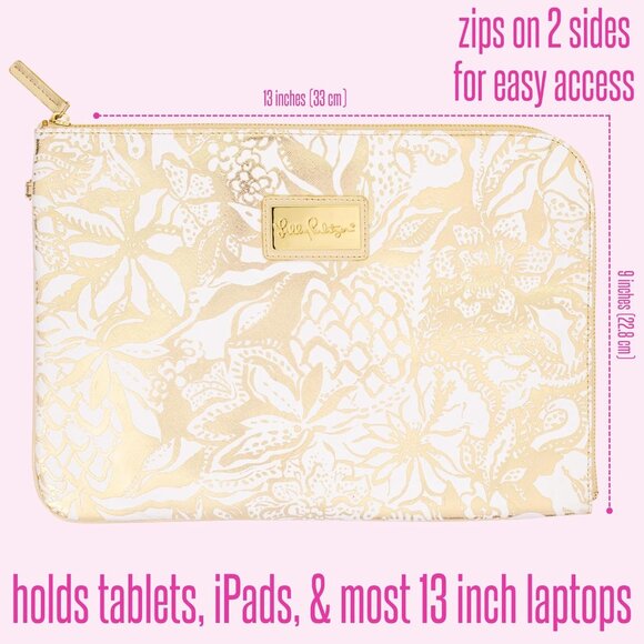 Lilly Pulitzer Padded Tech Sleeve with Small Zip Pouch for Accessories - Picture 2 of 4